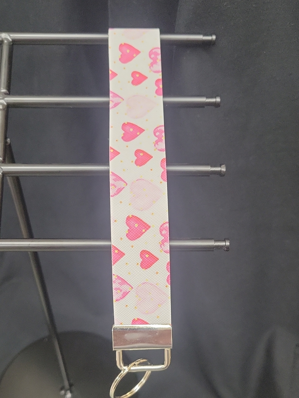 Pink Heart Pattern Key Wristlet Strap - Women Accessories